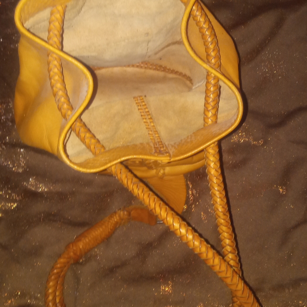 Yellow Leather Women's Bag - Picture 6 of 6